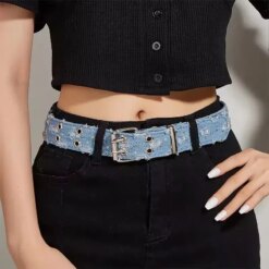 Alternative view of black punk luxury belt