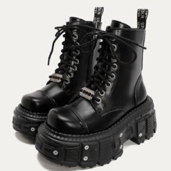 Platform Leather Punk Boots