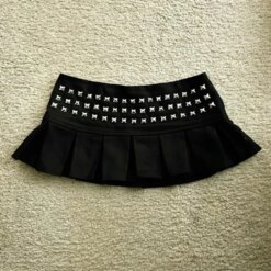 Alternative view of gothic punk pleated skirt