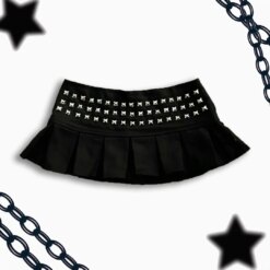 gothic punk pleated skirt