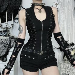 Alternative view of gothic punk sleeveless top