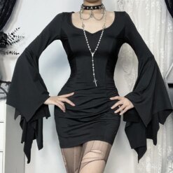 Goth Dark Batwing Sleeve Mini Dress 7 452 265e0f