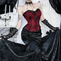 Goth Dark Strapless Corset Top