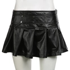 Punk Goth Faux Leather Mini Skirt 9 494 996bed