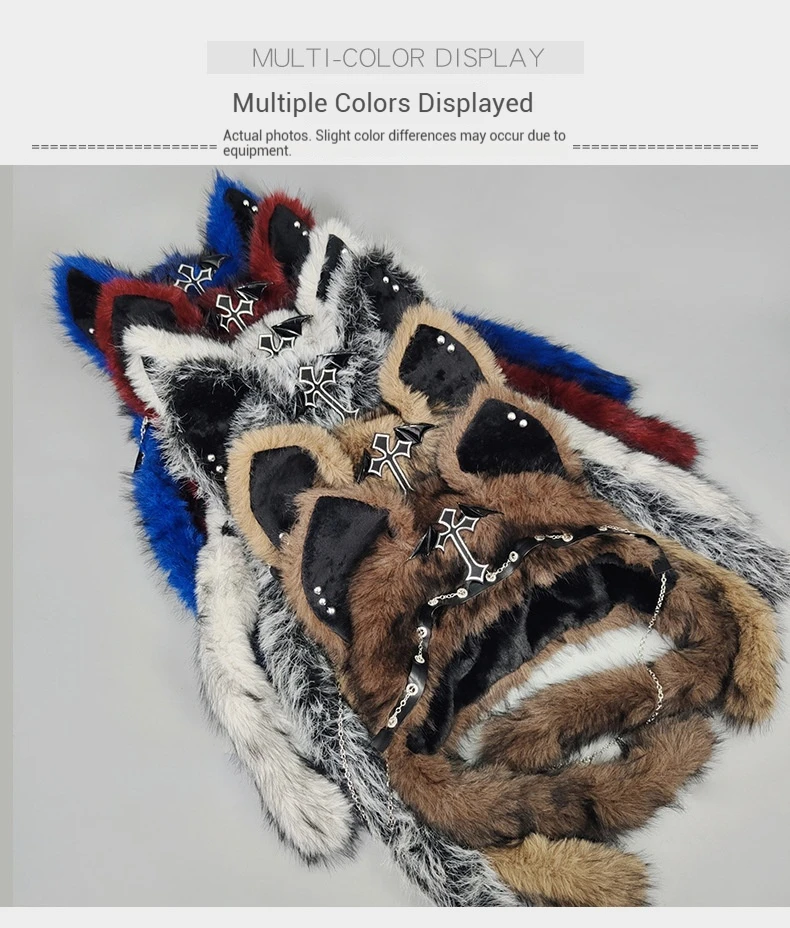 Dark Gothic Plush Cat Ear Hat Dark Gothic Plush Cat Ear Hat