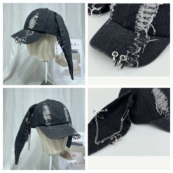 Alternative view of Y2K Rabbit Ears Denim Baseball Cap