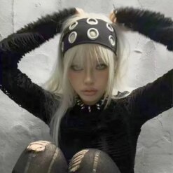 Punk Girl Wide Elastic Headband
