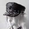 PU leather punk beret
