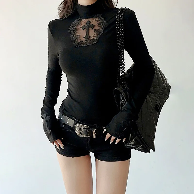Gothic Cross Turtleneck Top Gothic Cross Turtleneck Top