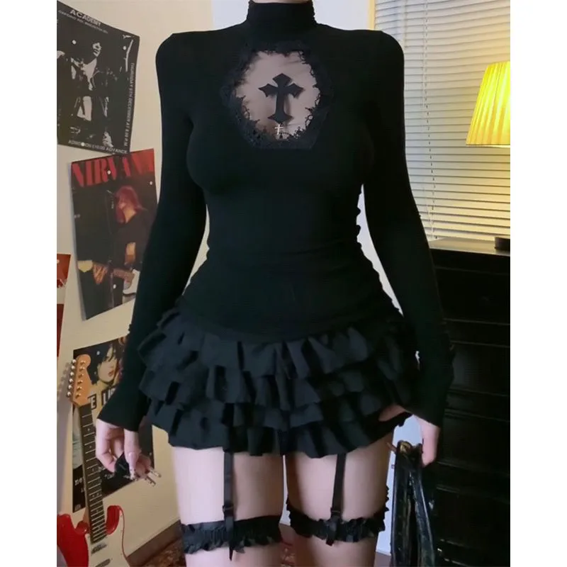 Gothic Cross Turtleneck Top Gothic Cross Turtleneck Top