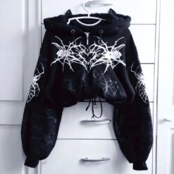 Black Harajuku Gothic Zipper Hoodie