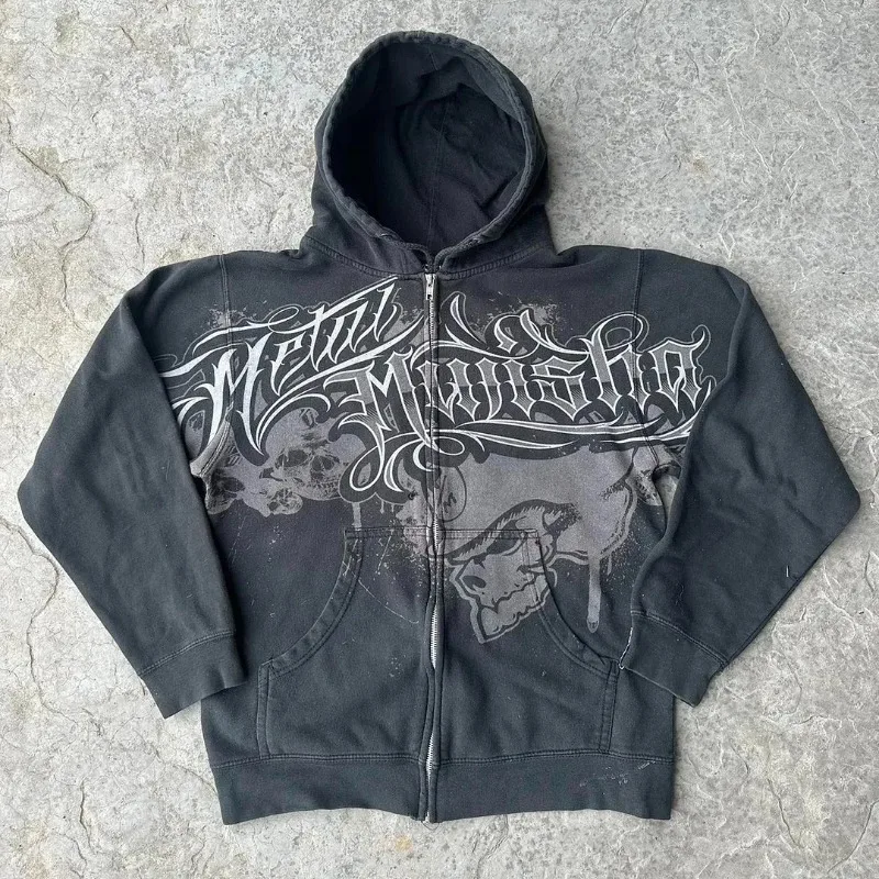 Y2K Gothic Zip Hoodie