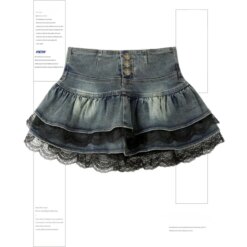 Y2K riveted denim mini skirt 9 3581 plbpfp