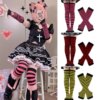 gothic punk thigh high socks