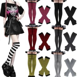 Alternative view of gothic punk thigh high socks