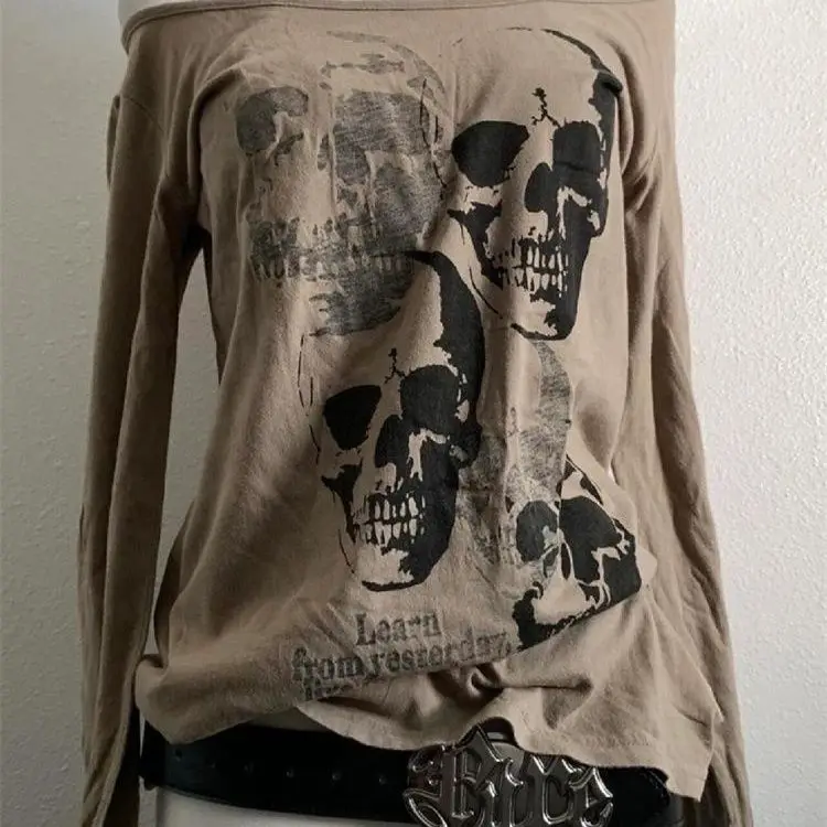 Grunge Off Shoulder Punk Top