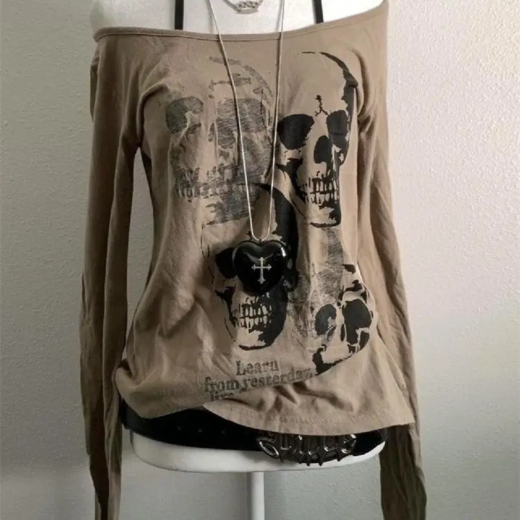 Grunge Off Shoulder Punk Top