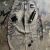 Distressed Loose Straight-Leg Pants