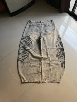 Alternative view of Distressed Loose Straight-Leg Pants